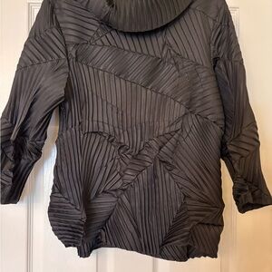 Elegant Black Pleated Blouse